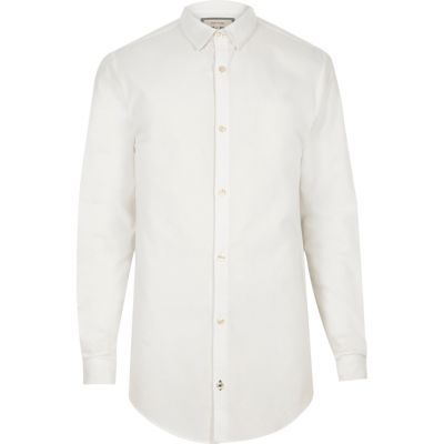 White longline Oxford shirt